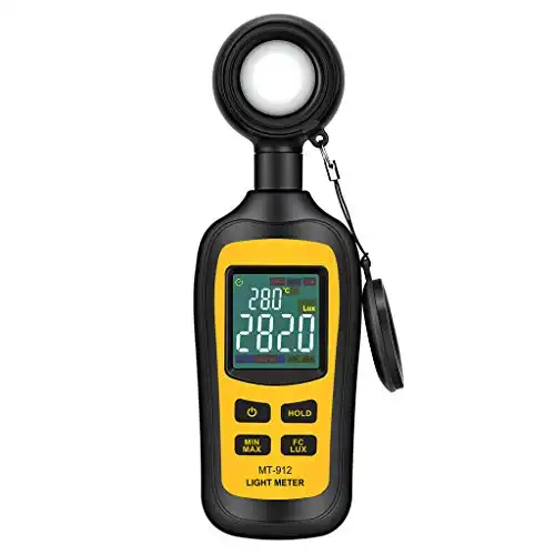 Light Meter -Ambient Temperature Measurer with Range up to 200,000 Lux